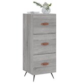 VidaXL Dressoir 34,5x34x90 cm bewerkt hout grijs sonoma eikenkleurig