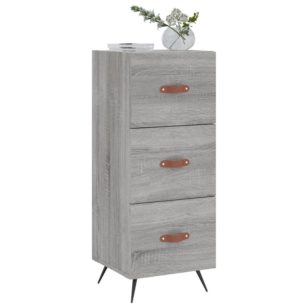 VidaXL Dressoir 34,5x34x90 cm bewerkt hout grijs sonoma eikenkleurig