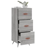 VidaXL Dressoir 34,5x34x90 cm bewerkt hout grijs sonoma eikenkleurig