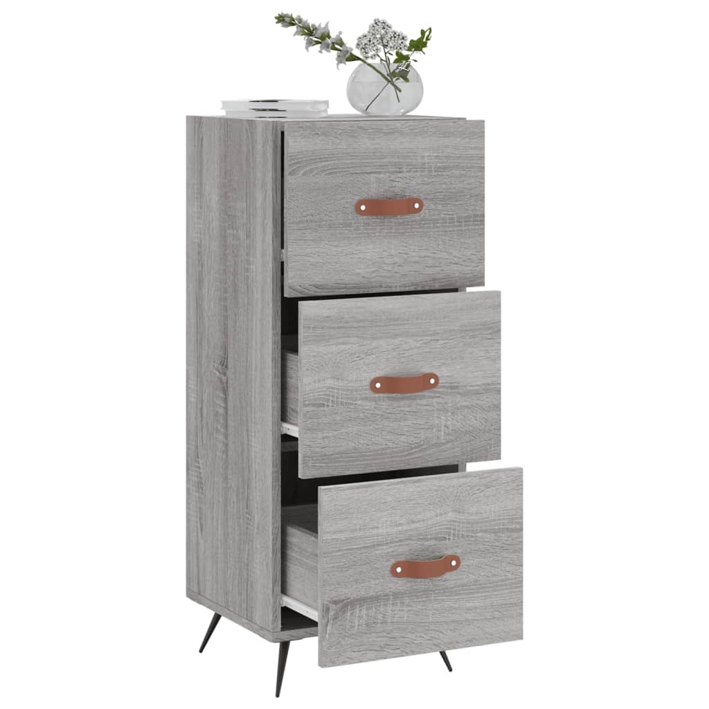 VidaXL Dressoir 34,5x34x90 cm bewerkt hout grijs sonoma eikenkleurig