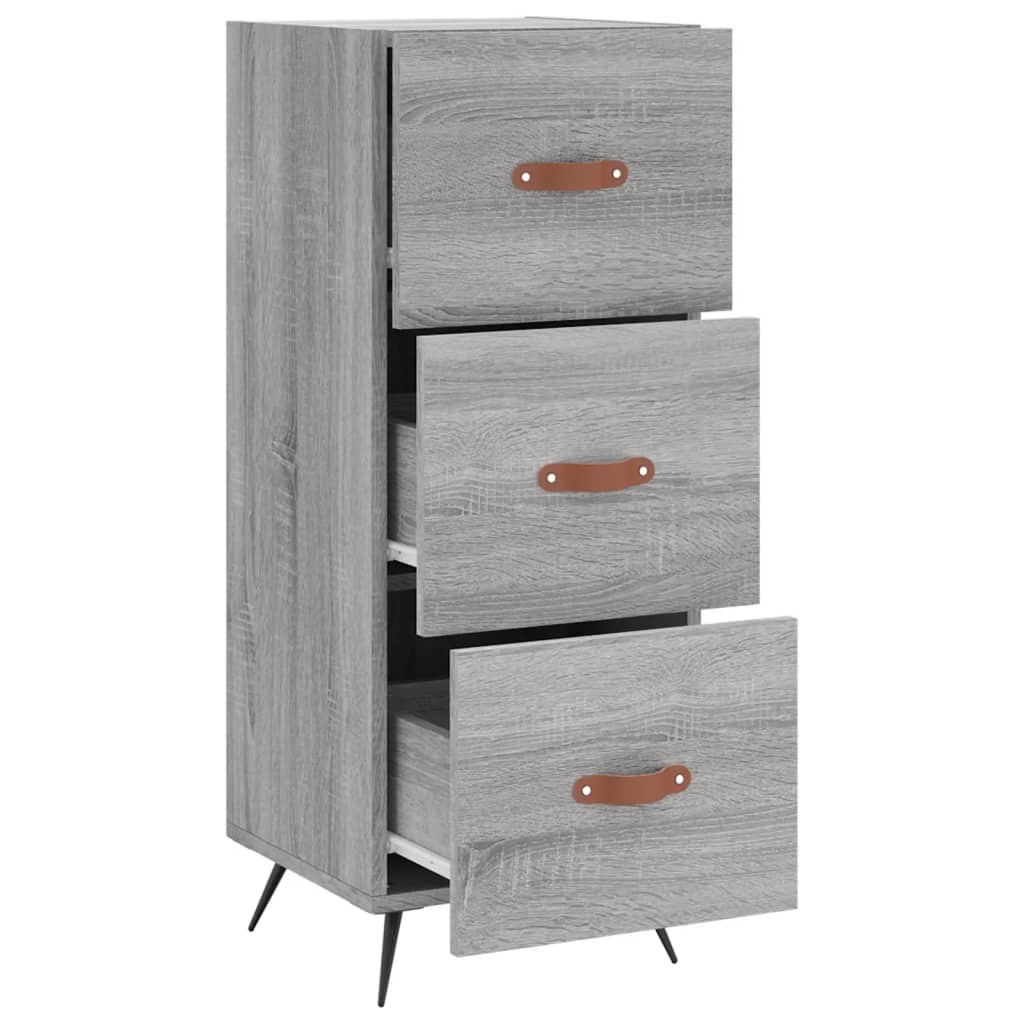 VidaXL Dressoir 34,5x34x90 cm bewerkt hout grijs sonoma eikenkleurig
