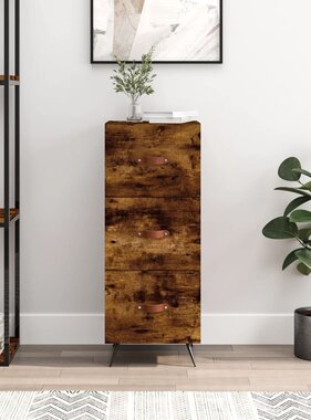 VidaXL Dressoir 34,5x34x90 cm bewerkt hout gerookt eiken