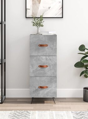 VidaXL Dressoir 34,5x34x90 cm bewerkt hout betongrijs