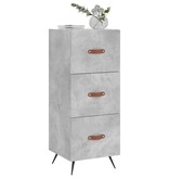 VidaXL Dressoir 34,5x34x90 cm bewerkt hout betongrijs