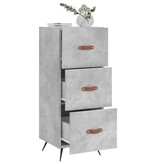 VidaXL Dressoir 34,5x34x90 cm bewerkt hout betongrijs