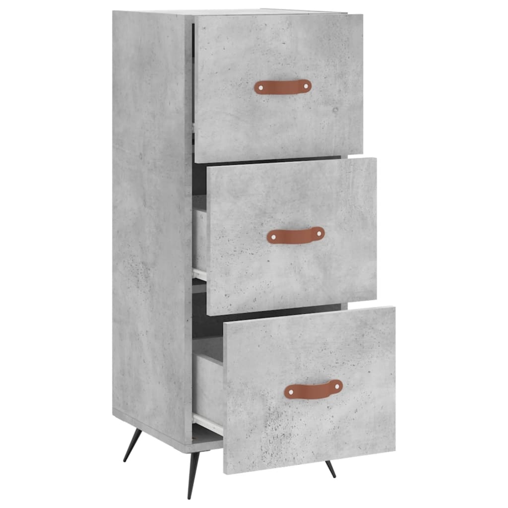 VidaXL Dressoir 34,5x34x90 cm bewerkt hout betongrijs