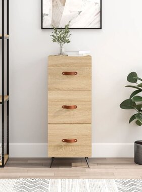 VidaXL Dressoir 34,5x34x90 cm bewerkt hout sonoma eiken