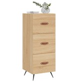 VidaXL Dressoir 34,5x34x90 cm bewerkt hout sonoma eiken
