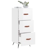 VidaXL Dressoir 34,5x34x90 cm bewerkt hout hoogglans wit