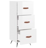 VidaXL Dressoir 34,5x34x90 cm bewerkt hout hoogglans wit