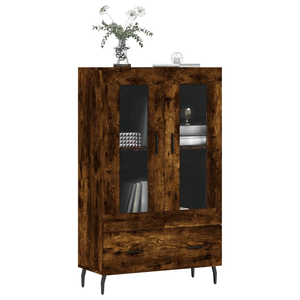 VidaXL Hoge kast 69,5x31x115 cm bewerkt hout gerookt eikenkleurig