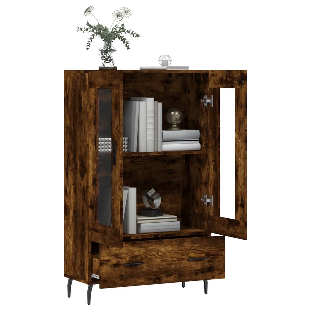 VidaXL Hoge kast 69,5x31x115 cm bewerkt hout gerookt eikenkleurig