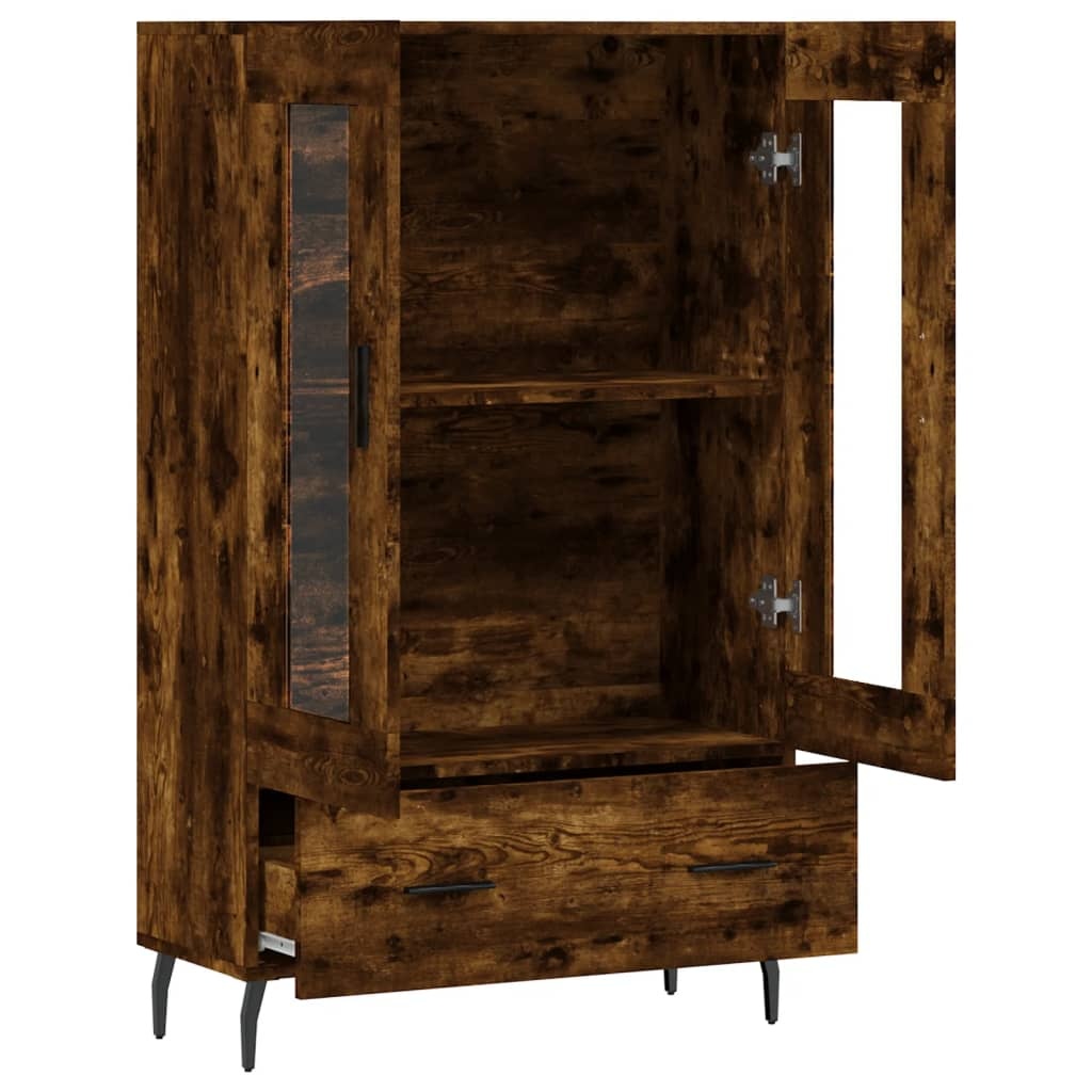 VidaXL Hoge kast 69,5x31x115 cm bewerkt hout gerookt eikenkleurig