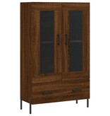 VidaXL Hoge kast 69,5x31x115 cm bewerkt hout bruineikenkleurig