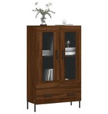 VidaXL Hoge kast 69,5x31x115 cm bewerkt hout bruineikenkleurig