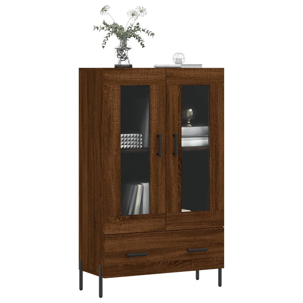 VidaXL Hoge kast 69,5x31x115 cm bewerkt hout bruineikenkleurig