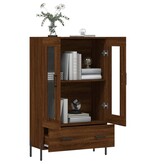 VidaXL Hoge kast 69,5x31x115 cm bewerkt hout bruineikenkleurig