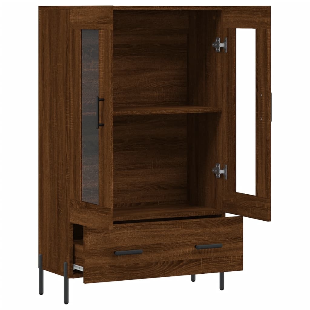 VidaXL Hoge kast 69,5x31x115 cm bewerkt hout bruineikenkleurig
