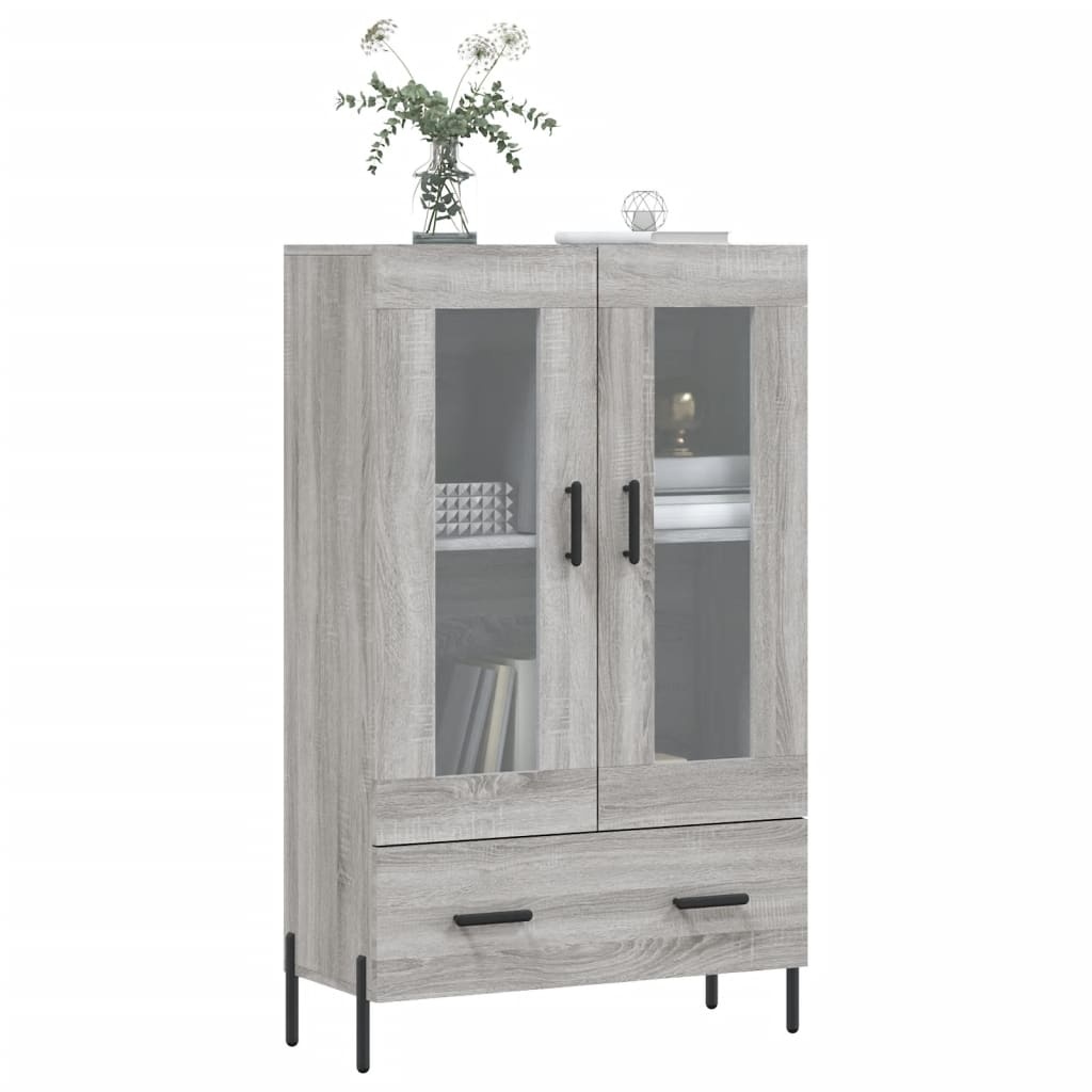 VidaXL Hoge kast 69,5x31x115 cm bewerkt hout grijs sonoma eikenkleurig