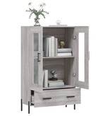 VidaXL Hoge kast 69,5x31x115 cm bewerkt hout grijs sonoma eikenkleurig