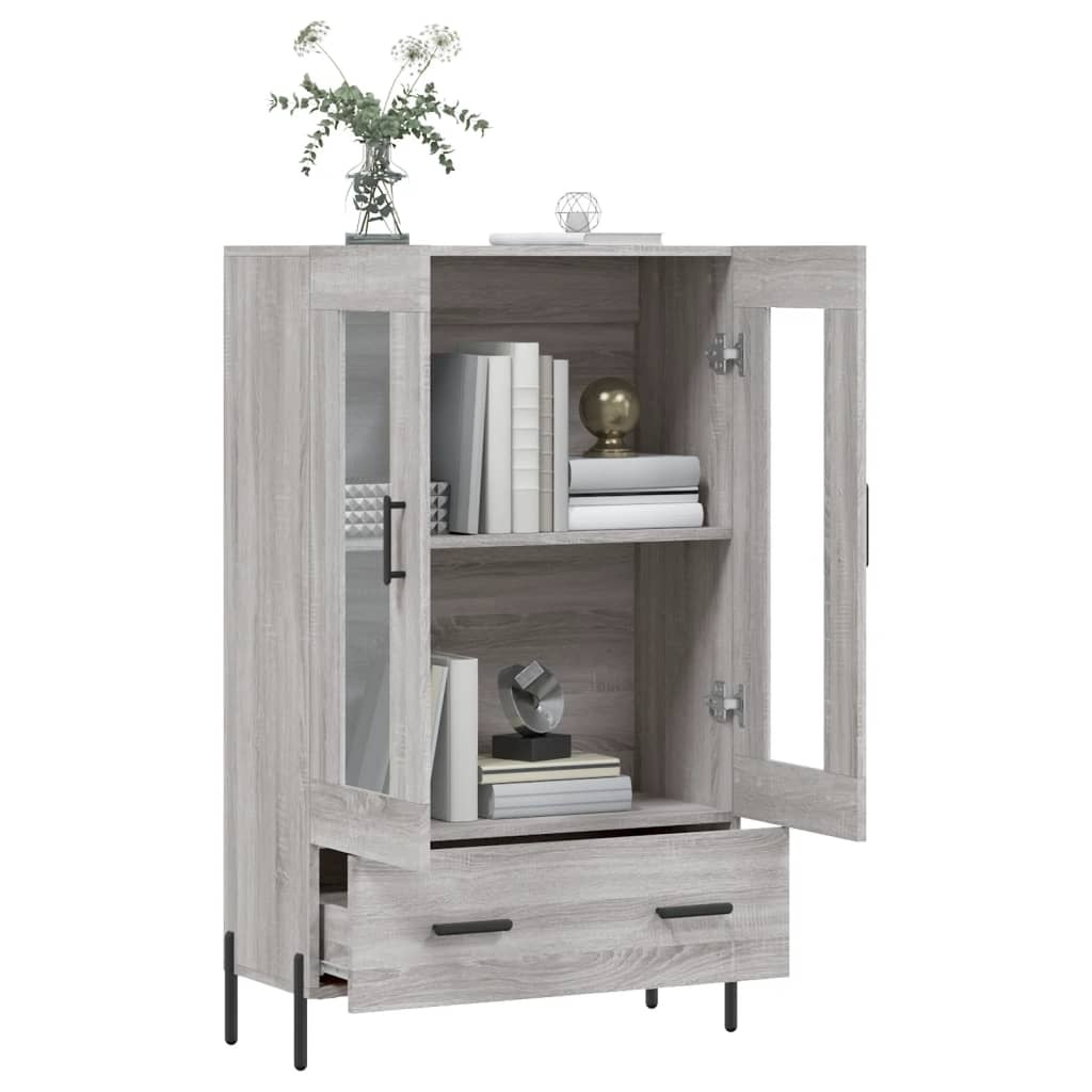 VidaXL Hoge kast 69,5x31x115 cm bewerkt hout grijs sonoma eikenkleurig