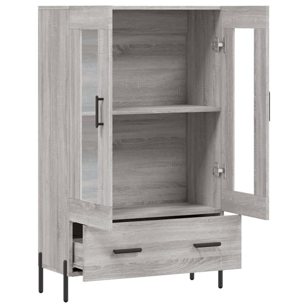 VidaXL Hoge kast 69,5x31x115 cm bewerkt hout grijs sonoma eikenkleurig
