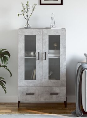 VidaXL Hoge kast 69,5x31x115 cm bewerkt hout betongrijs