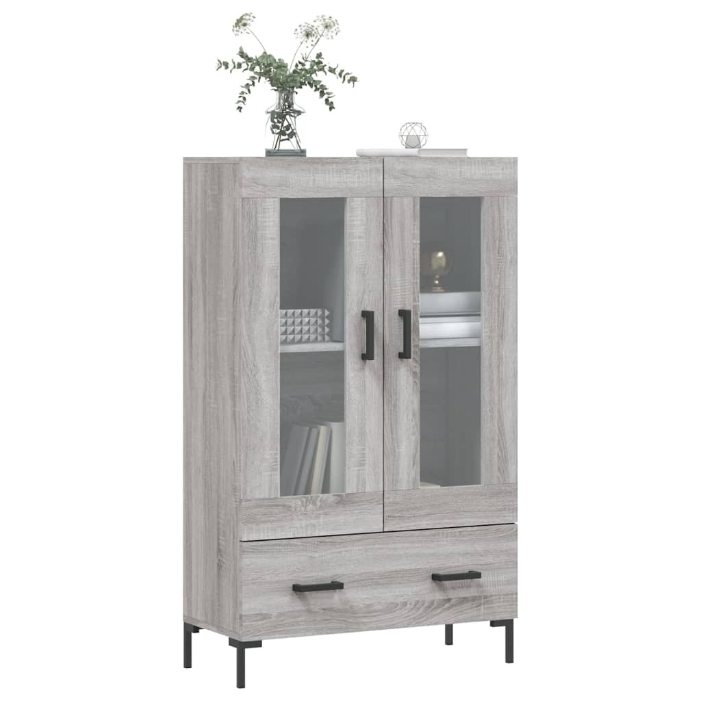 VidaXL Hoge kast 69,5x31x115 cm bewerkt hout grijs sonoma eikenkleurig