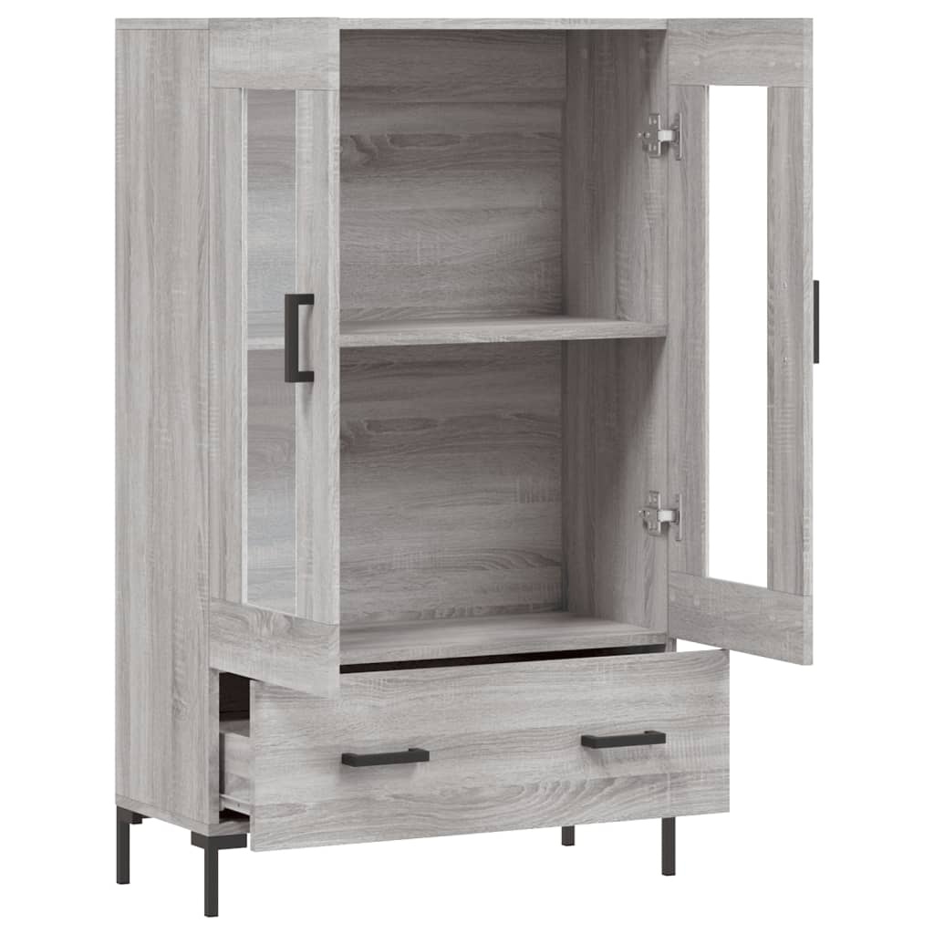 VidaXL Hoge kast 69,5x31x115 cm bewerkt hout grijs sonoma eikenkleurig