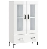 VidaXL Hoge kast 69,5x31x115 cm bewerkt hout hoogglans wit