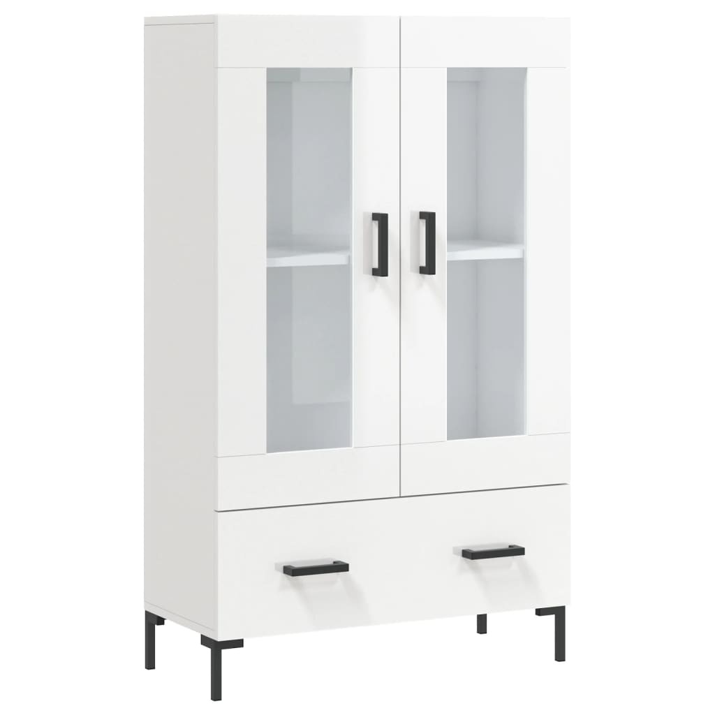 VidaXL Hoge kast 69,5x31x115 cm bewerkt hout hoogglans wit