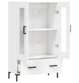 VidaXL Hoge kast 69,5x31x115 cm bewerkt hout hoogglans wit