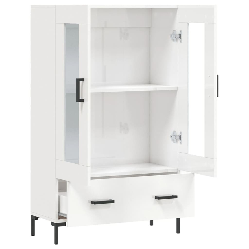 VidaXL Hoge kast 69,5x31x115 cm bewerkt hout hoogglans wit