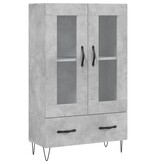 VidaXL Hoge kast 69,5x31x115 cm bewerkt hout betongrijs