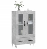 VidaXL Hoge kast 69,5x31x115 cm bewerkt hout betongrijs