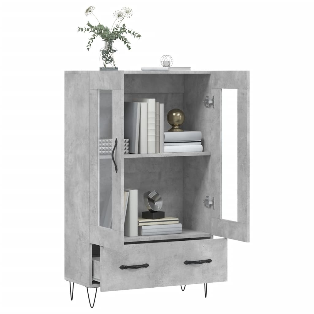 VidaXL Hoge kast 69,5x31x115 cm bewerkt hout betongrijs