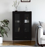 VidaXL Hoge kast 69,5x31x115 cm bewerkt hout zwart
