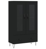 VidaXL Hoge kast 69,5x31x115 cm bewerkt hout zwart