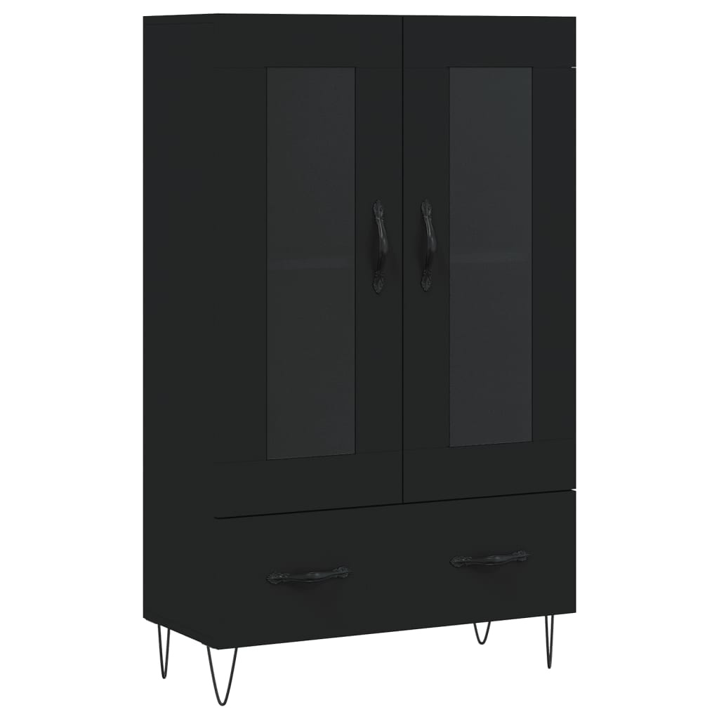 VidaXL Hoge kast 69,5x31x115 cm bewerkt hout zwart