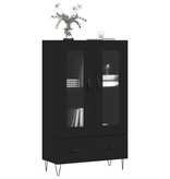 VidaXL Hoge kast 69,5x31x115 cm bewerkt hout zwart