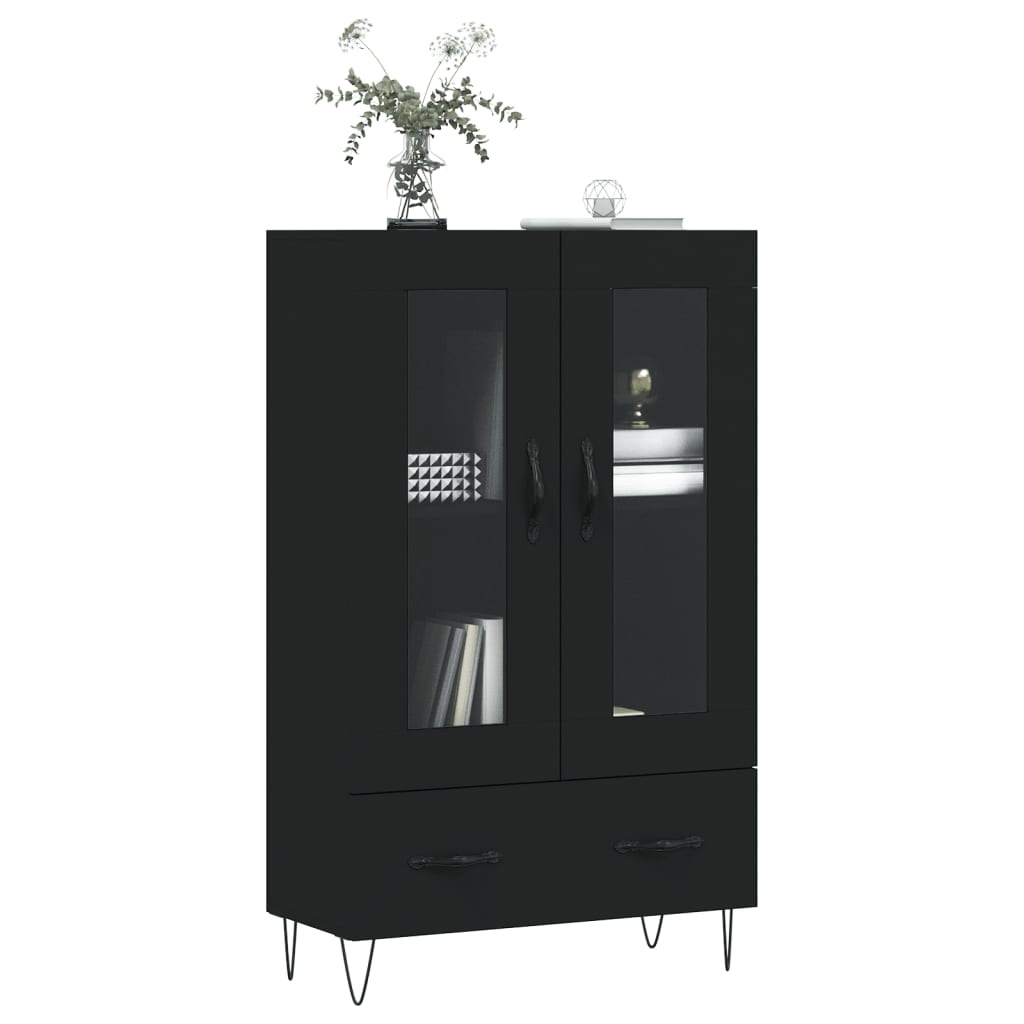 VidaXL Hoge kast 69,5x31x115 cm bewerkt hout zwart