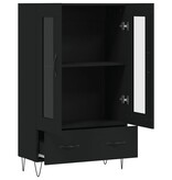 VidaXL Hoge kast 69,5x31x115 cm bewerkt hout zwart