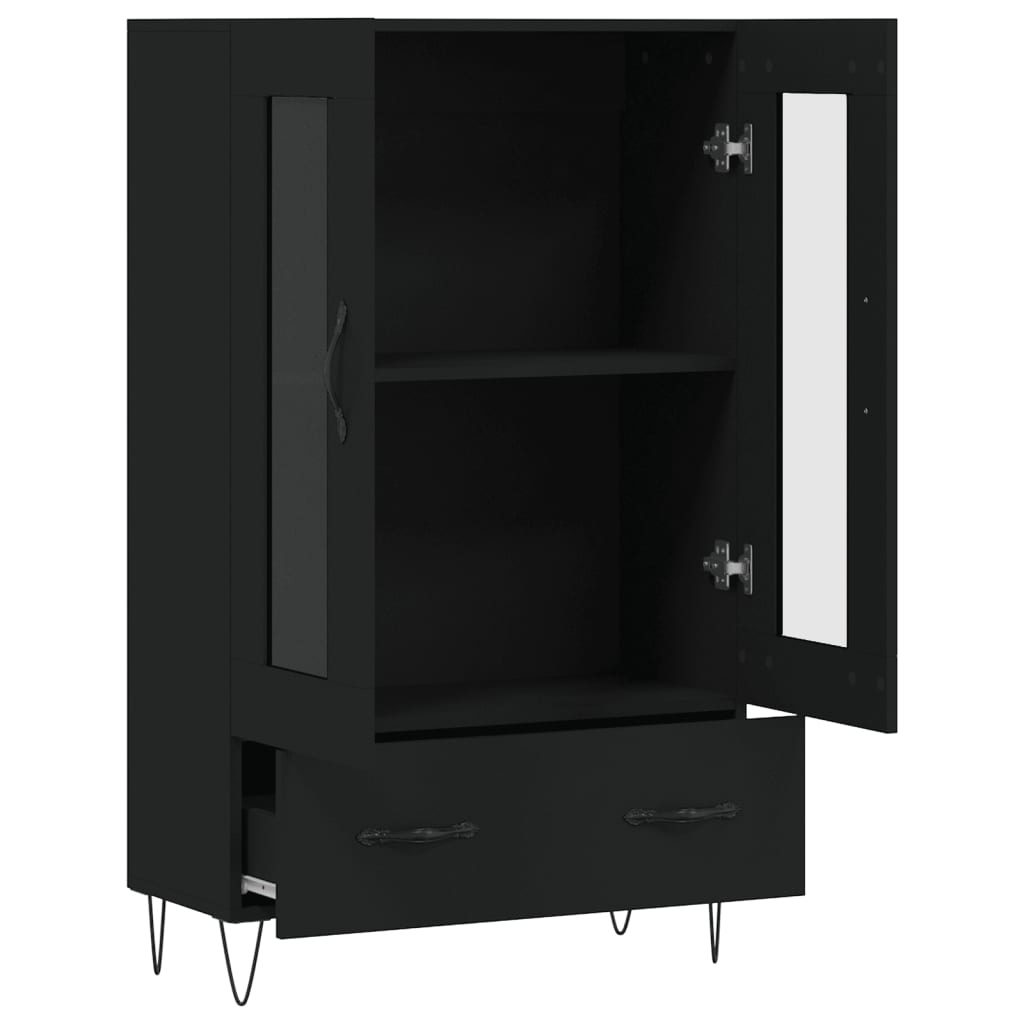 VidaXL Hoge kast 69,5x31x115 cm bewerkt hout zwart