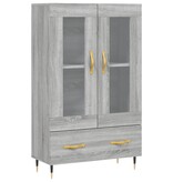 VidaXL Hoge kast 69,5x31x115 cm bewerkt hout grijs sonoma eikenkleurig