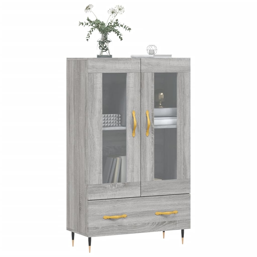 VidaXL Hoge kast 69,5x31x115 cm bewerkt hout grijs sonoma eikenkleurig