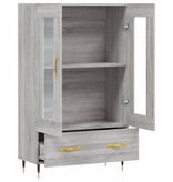 VidaXL Hoge kast 69,5x31x115 cm bewerkt hout grijs sonoma eikenkleurig