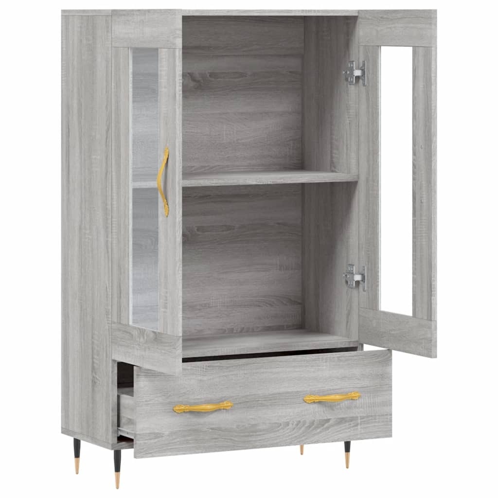 VidaXL Hoge kast 69,5x31x115 cm bewerkt hout grijs sonoma eikenkleurig