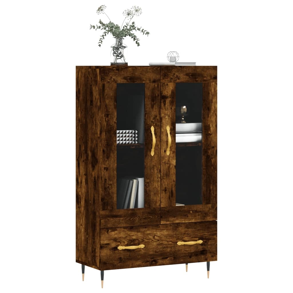 VidaXL Hoge kast 69,5x31x115 cm bewerkt hout gerookt eikenkleurig