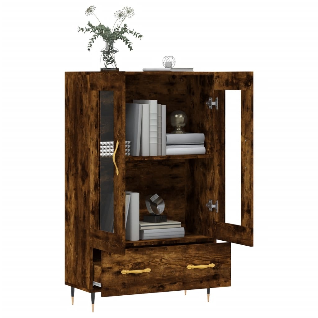 VidaXL Hoge kast 69,5x31x115 cm bewerkt hout gerookt eikenkleurig