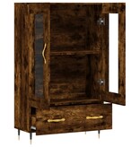 VidaXL Hoge kast 69,5x31x115 cm bewerkt hout gerookt eikenkleurig
